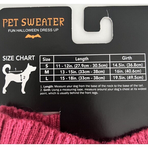 NWT “Ghoul Gang” Halloween Dog Costume Sweater Pink - LARGE - Picture 3 of 3